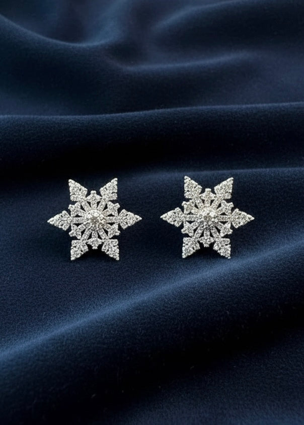 Snowflake Motif Earrings