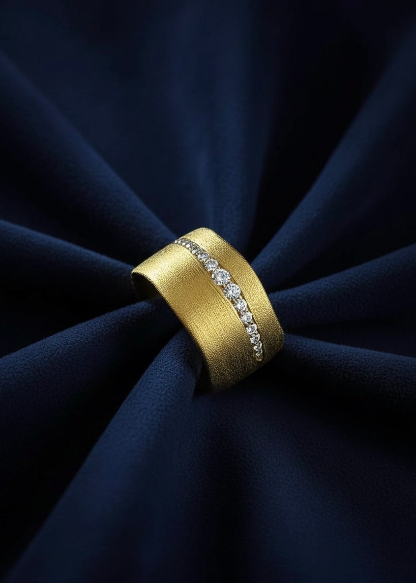 Wide Brushed Band Ring