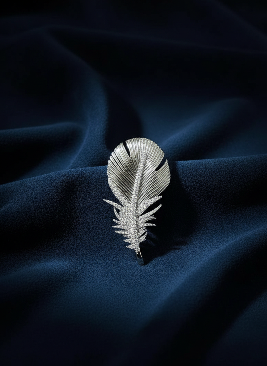 Feather Line Brooch