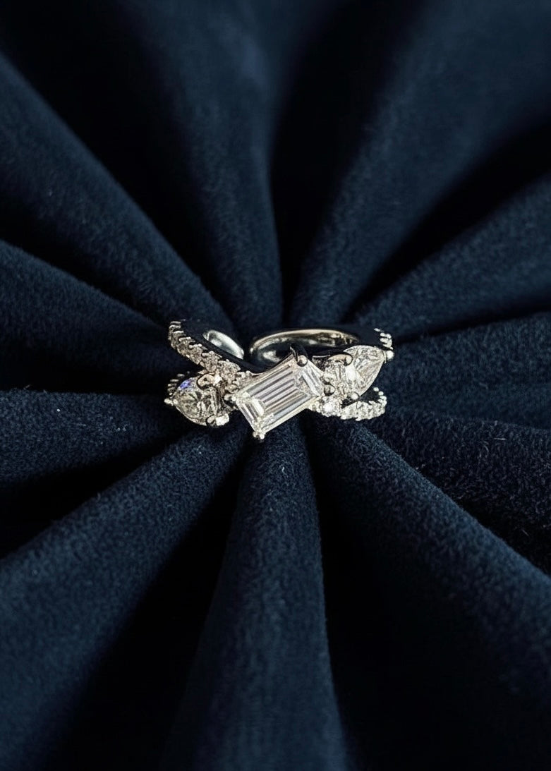 Sterling Silver Crystal Ear Cuff