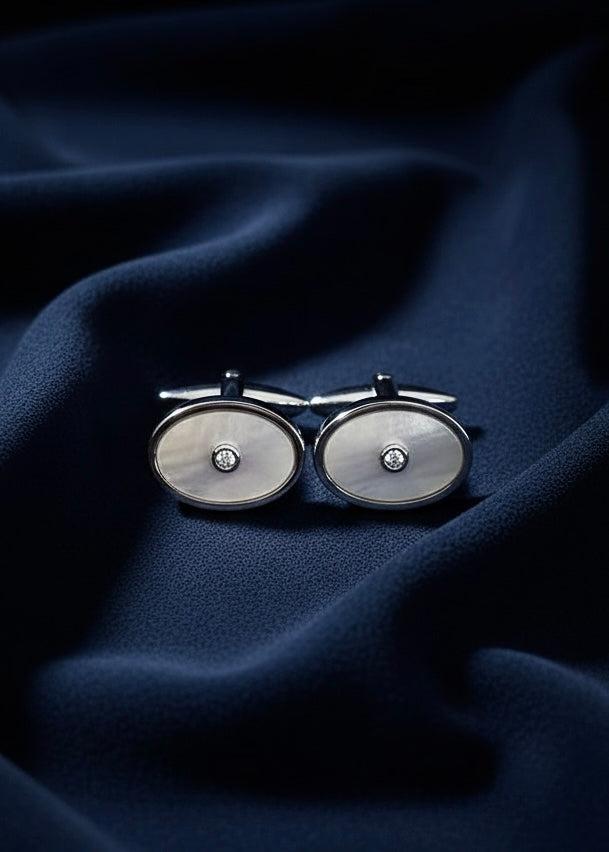 Mother-of-Pearl Oval Cufflinks