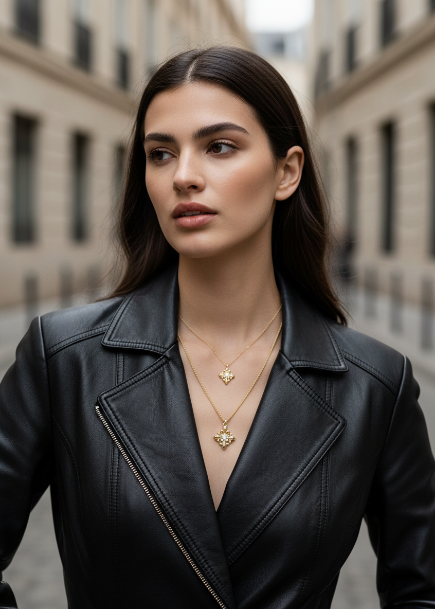 Fleur Crest Pendant Necklace