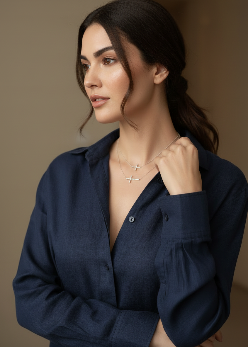 Dual-Sided Cross Necklace