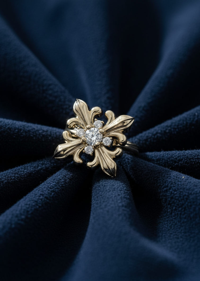 Fleur Crest Open Ring