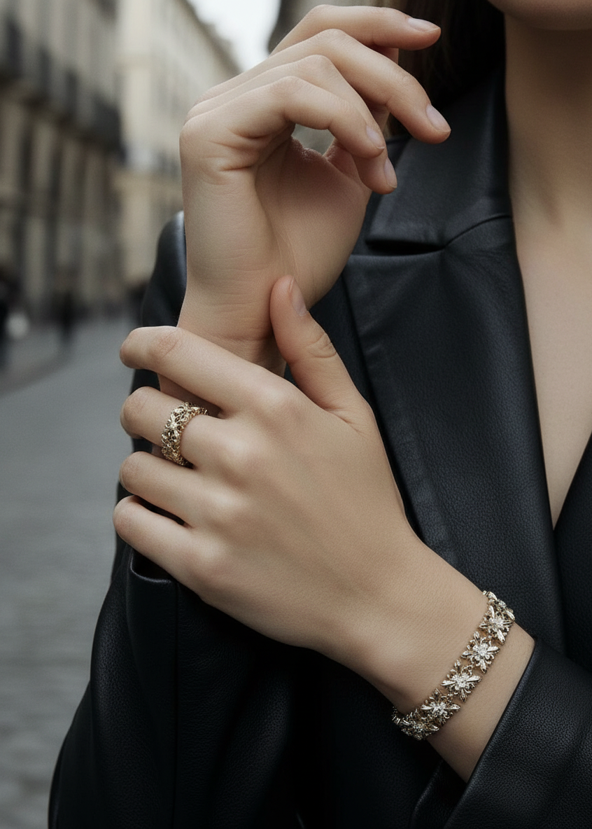 Fleur Crest Band Ring