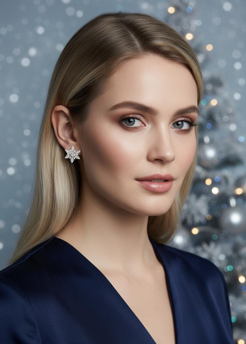 Snowflake Motif Earrings