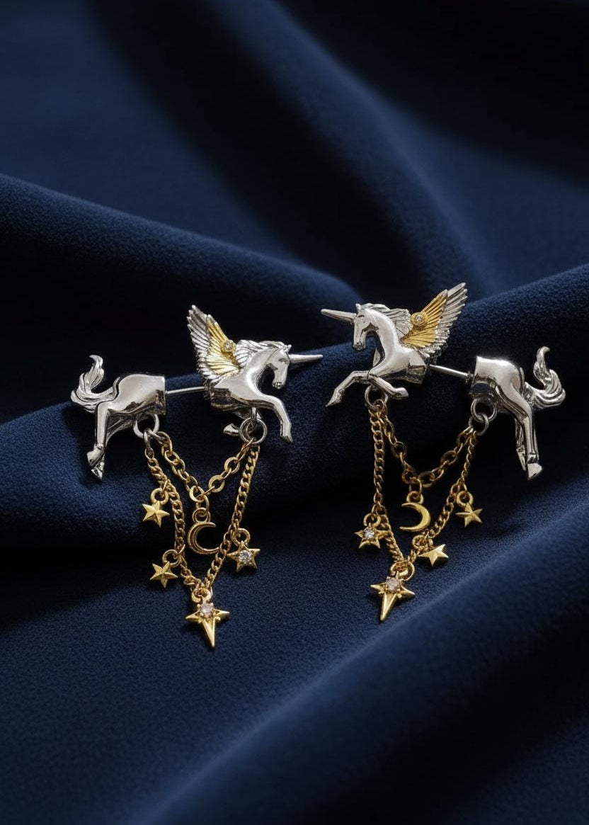 Unicorn Front-Back Earrings